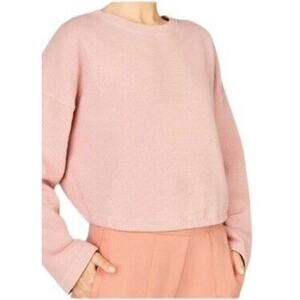 Fabletics Women's Anna Tie Back Sweatshirt Waffle Weave Crop Active Pink Size XS